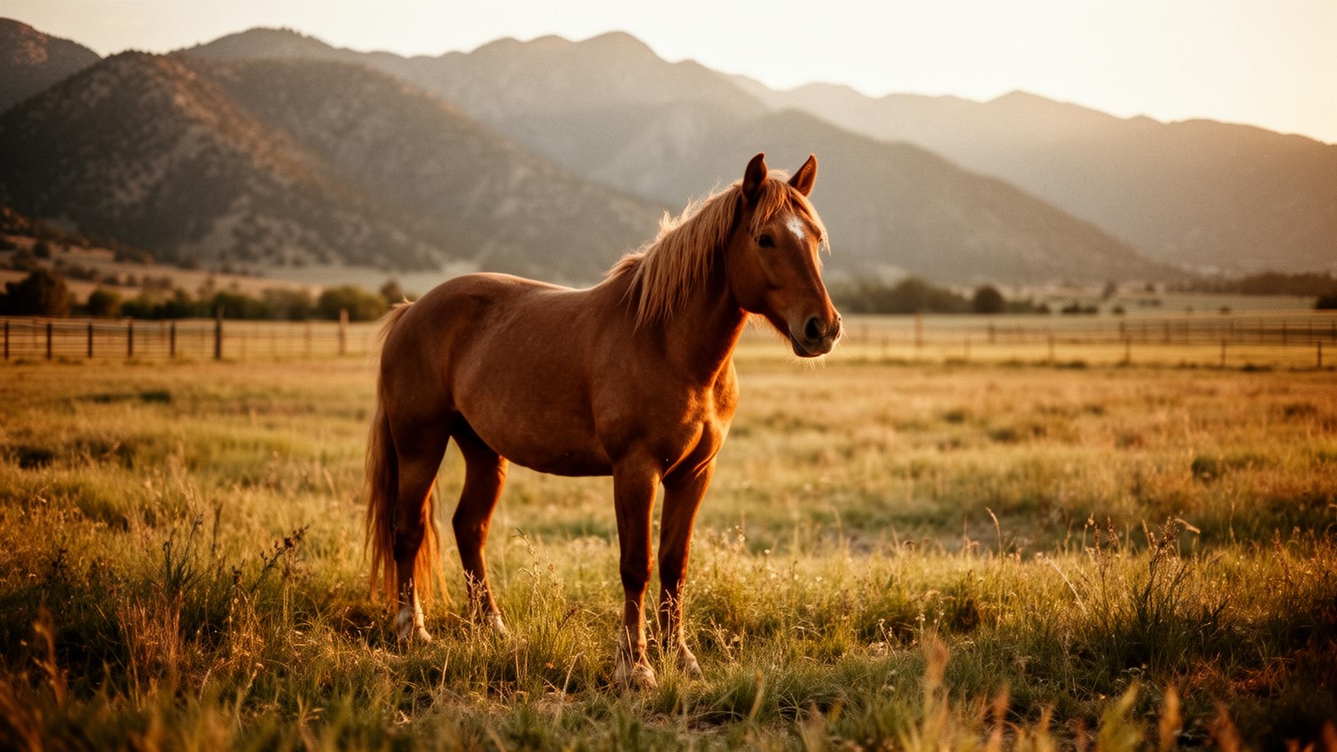 A rescued horse at Solareinas Ranch